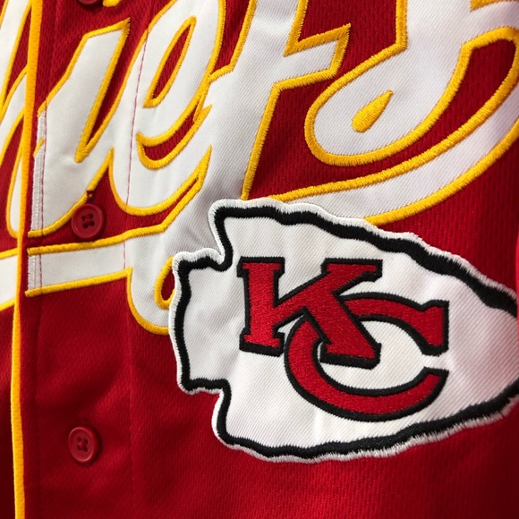 Kansas City Chiefs NFL Team Apparel Football Baseball Jersey - Picture 4 of 8